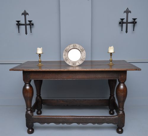 Very Charming 17th Century Oak Refectory Dining / Side Table