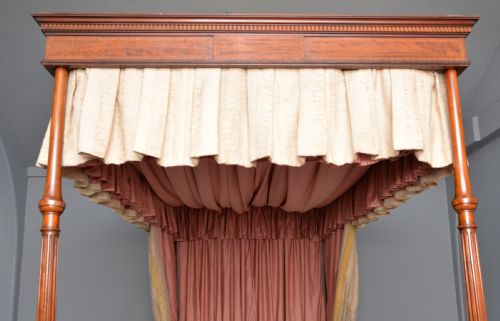fig 1. Rare Edwardian Mahogany Single Four-Poster Bed