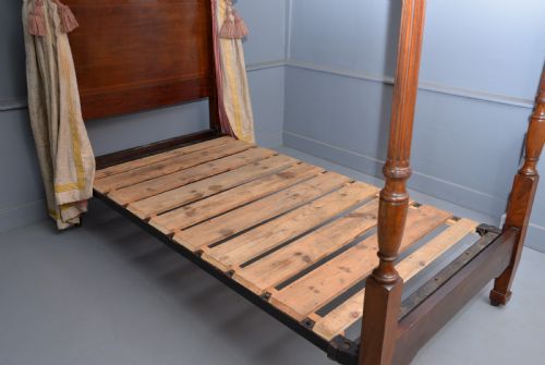 fig 3. Rare Edwardian Mahogany Single Four-Poster Bed