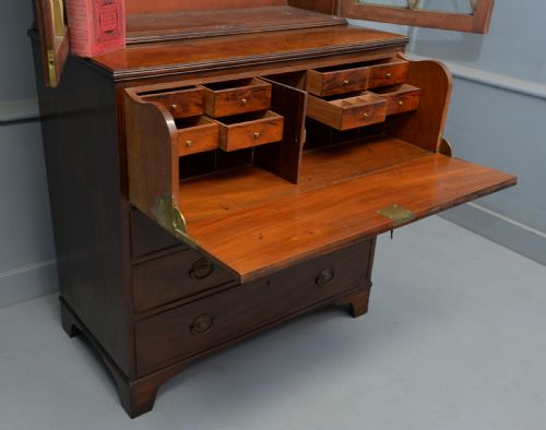 fig 5. Quality George III Mahogany Bookcase Secretaire Desk