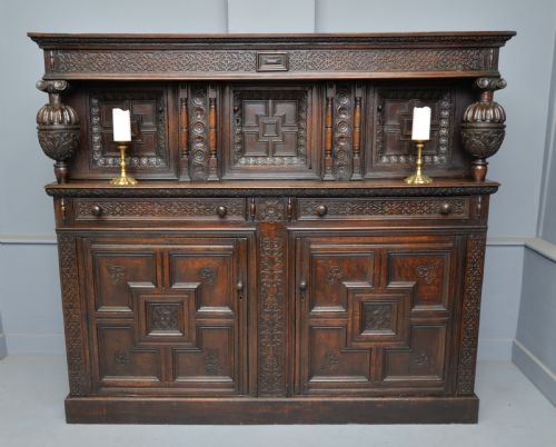 fig 1. Imposing Profusely Carved Oak Court Cupboard