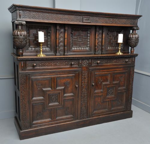 fig 2. Imposing Profusely Carved Oak Court Cupboard