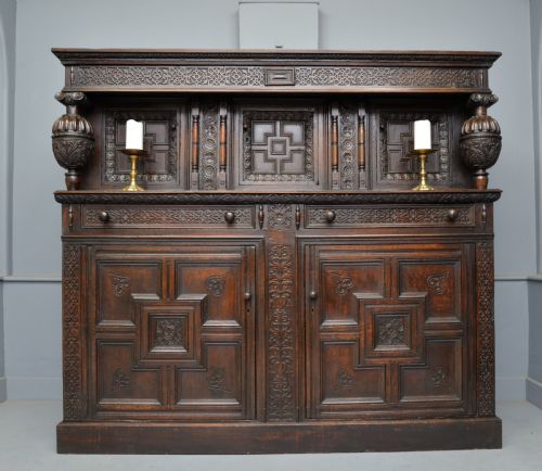 fig 3. Imposing Profusely Carved Oak Court Cupboard