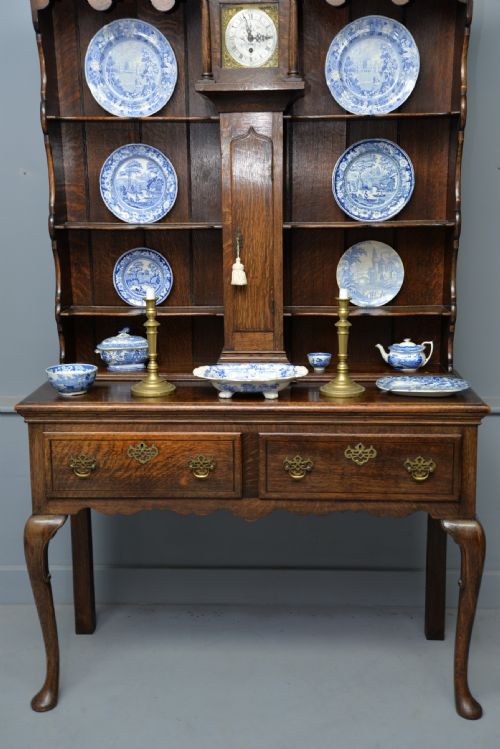 fig 2. Delightful & Rare Victorian Oak Clock Dresser