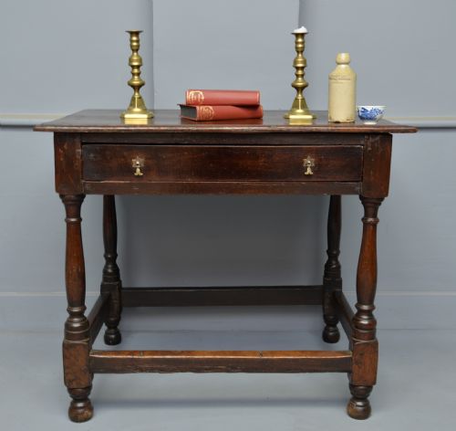 Charming 17th Century Oak Side Table