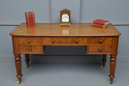 fig 1. Handsome Victorian Burr-Walnut Writing Table