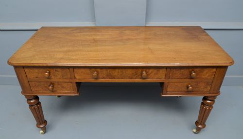 fig 2. Handsome Victorian Burr-Walnut Writing Table