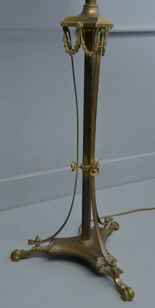ELEGANT EDWARDIAN BRASS STANDARD LAMP - ADDITIONAL PHOTO 5