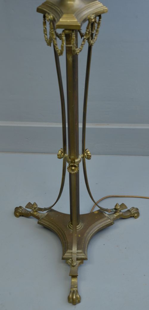 ELEGANT EDWARDIAN BRASS STANDARD LAMP - ADDITIONAL PHOTO 6