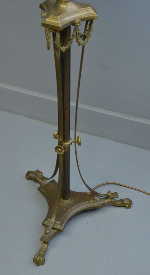 ELEGANT EDWARDIAN BRASS STANDARD LAMP - ADDITIONAL PHOTO 7