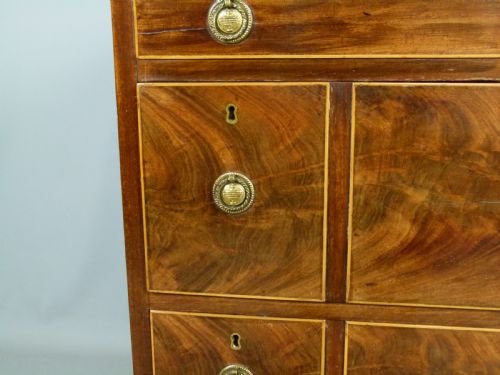 fig 2. Sheraton Period Gentleman`s Mahogany Dressing Chest Of Drawers