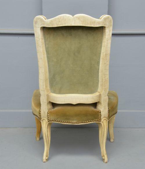 fig 2. Pretty French Painted Needlepoint Bedroom Chair