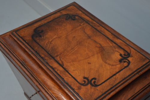 fig 3. Regency Mahogany & Ebony Sarcophagus Wine Cellarette