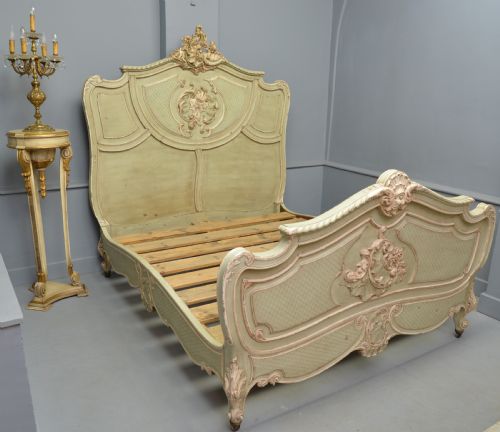 fig 1. Fine Louis XV Rococo French Painted King-Size Bed