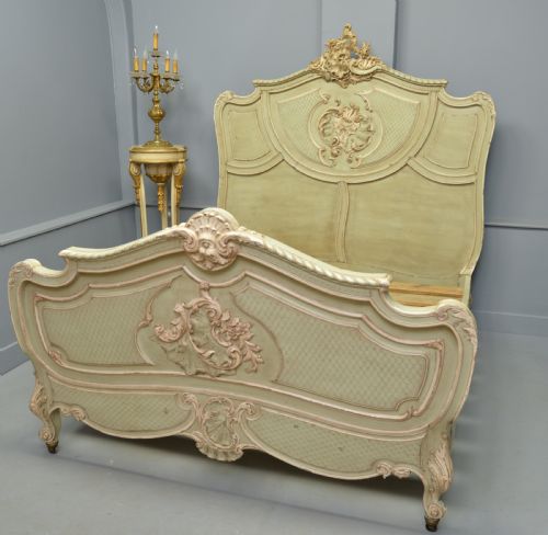 fig 2. Fine Louis XV Rococo French Painted King-Size Bed