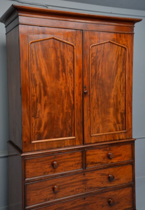 fig 3. Handsome Regency Mahogany Linen-Press