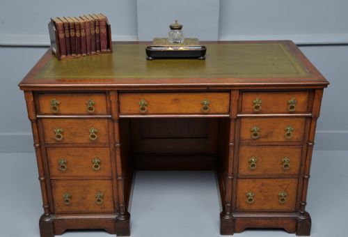 fig 4. Charming Victorian Solid Mahogany Pedestal Desk