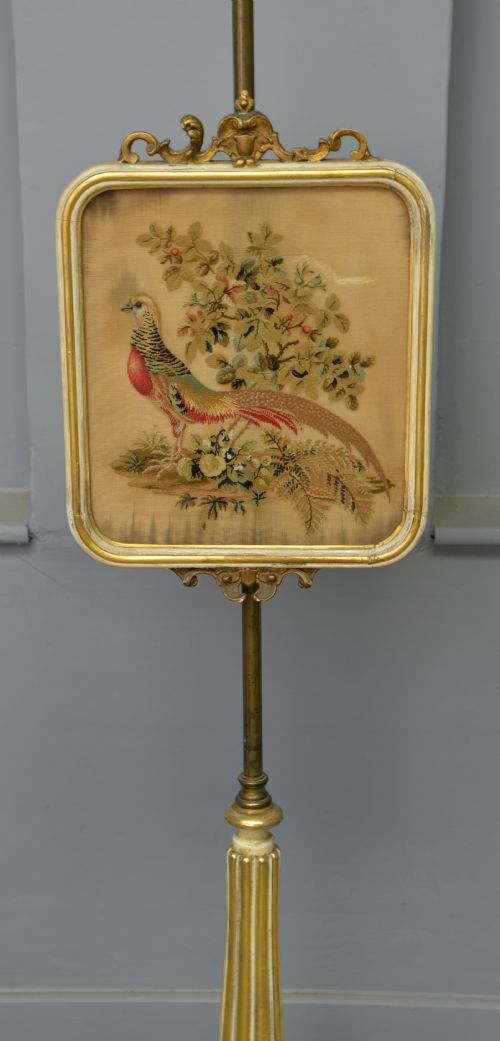 fig 1. Regency Parcel Gilt Tapestry Pole Fire Screen