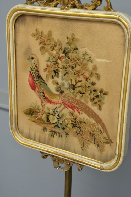 fig 2. Regency Parcel Gilt Tapestry Pole Fire Screen