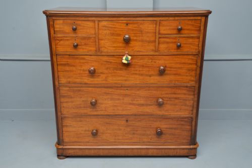 fig 1. Superb Quality Large Victorian Mahogany  Maple & Co Chest Of Drawers