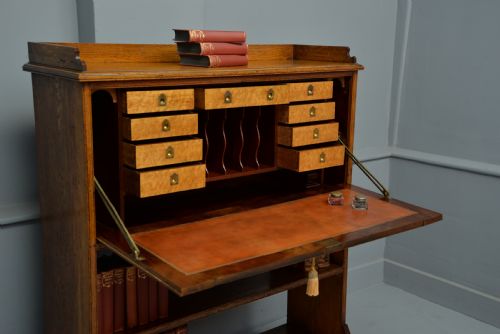 fig 4. Victorian Oak Secretaire Bookcase-Superb Interior