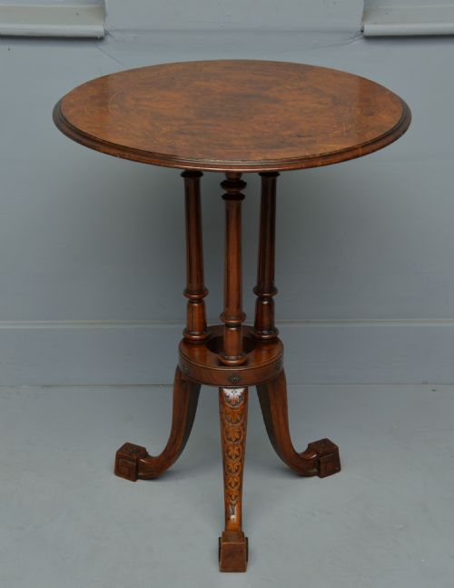 fig 1. Victorian Burr-Walnut Occasional, Side, Wine, Lamp, Table