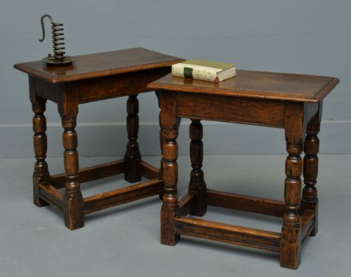 Pair of 19th Century Oak Joint Stools