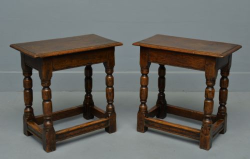 fig 1. Pair Of 19th Century Oak Joint Stools