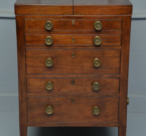 fig 2. Unusual Georgian Mahogany Gentlemans Dressing Chest Secretaire