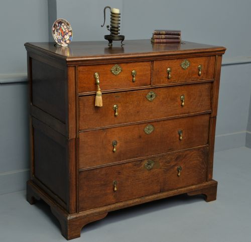 fig 1. Charming Early 18th Century Oak Chest Of Drawers