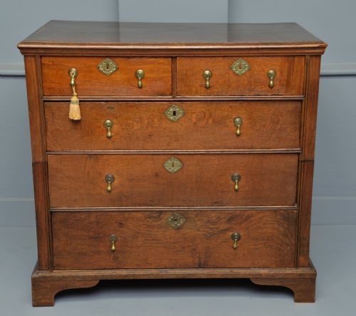 fig 2. Charming Early 18th Century Oak Chest Of Drawers