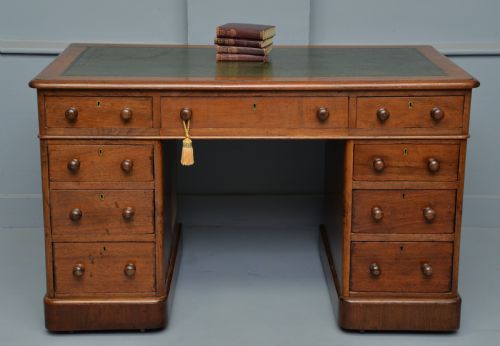 Victorian Mahogany Pedestal Desk