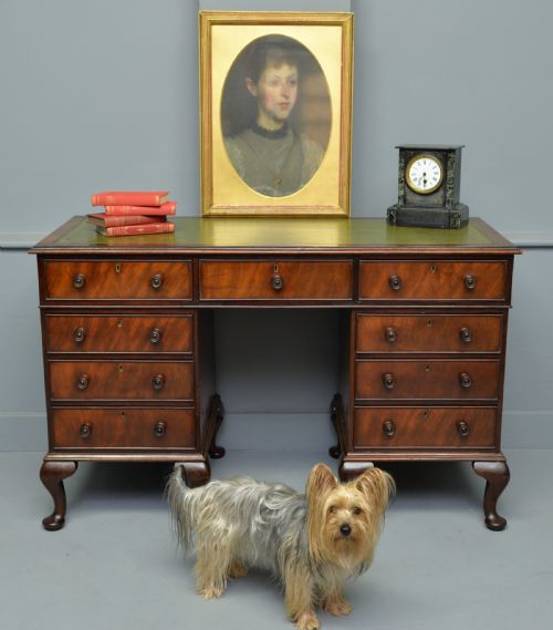 fig 1. Edwardian Mahogany Pedestal Desk