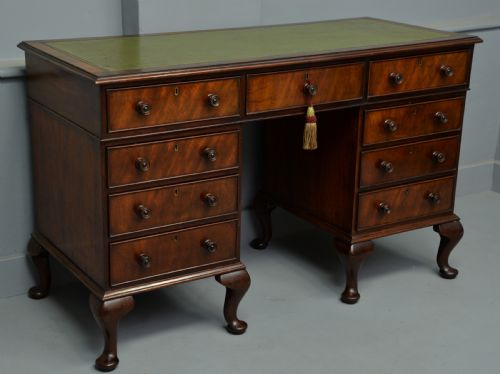 fig 2. Edwardian Mahogany Pedestal Desk