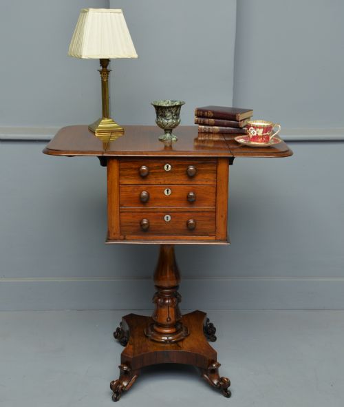 Pretty William IV Rosewood Work, Side, Lamp Table
