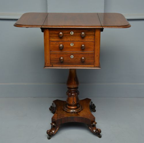 fig 2. Pretty William IV Rosewood Work, Side, Lamp Table