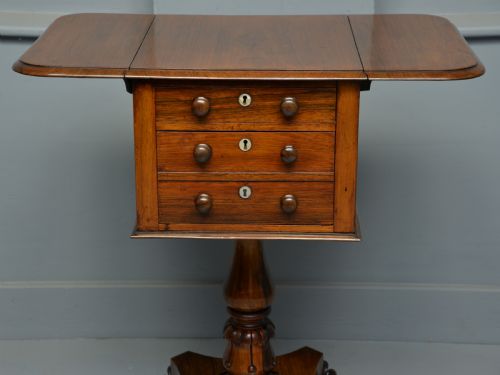 fig 3. Pretty William IV Rosewood Work, Side, Lamp Table