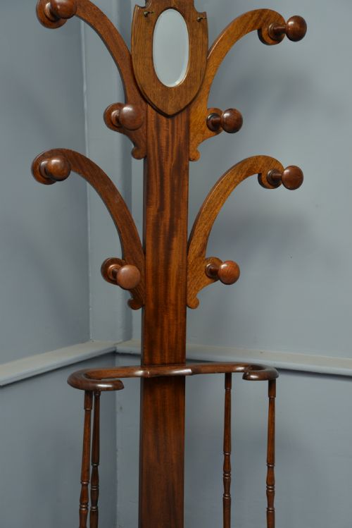fig 3. Victorian Mahogany Coat, Hat, Stick Hall Stand