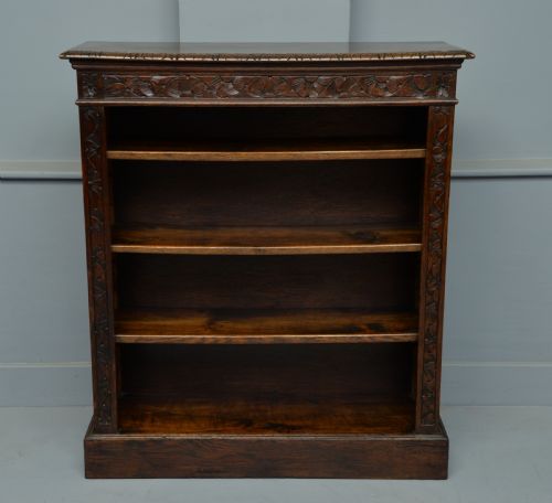 fig 1. Victorian Carved Oak Open Bookcase