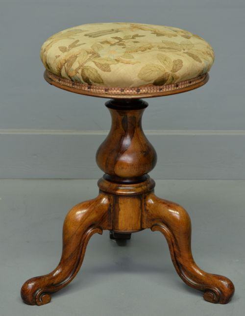fig 1. Pretty Victorian Rosewood Adjustable Piano Stool