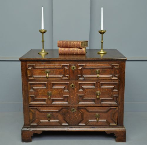 Late 17th Century Geometric Oak Chest of Drawers