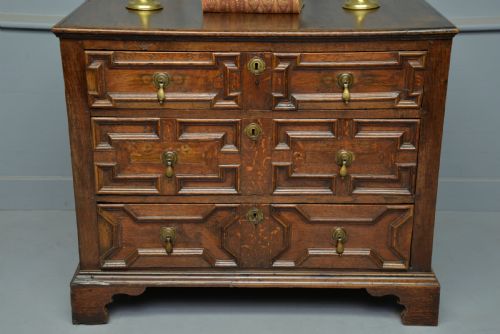 fig 1. Late 17th Century Geometric Oak Chest Of Drawers