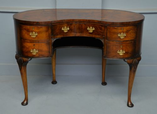 fig 1. Queen Anne Style Walnut Kidney Shaped Dressing Table