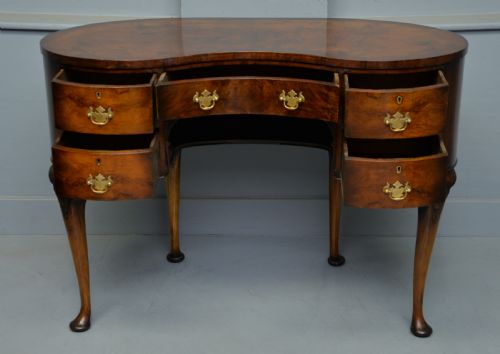 fig 2. Queen Anne Style Walnut Kidney Shaped Dressing Table
