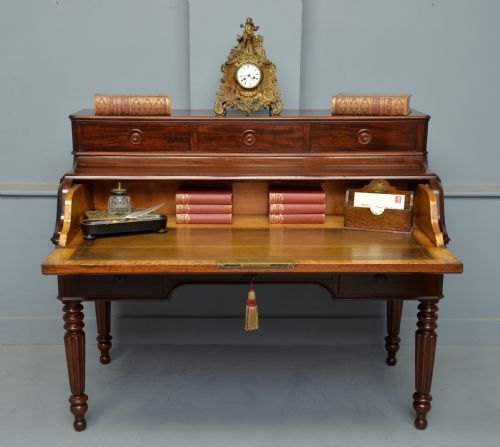 Louis Philippe Mahogany French Roll-top Cylinder Piano-top Desk