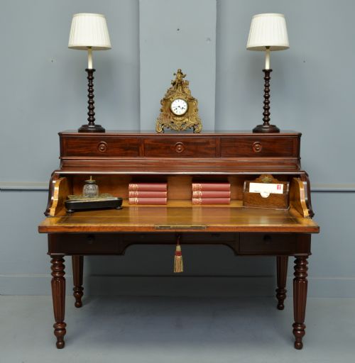 fig 1. Louis Philippe Mahogany French Roll-Top Cylinder Piano-Top Desk