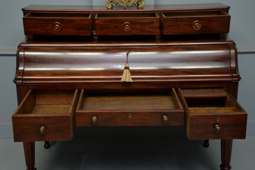 fig 5. Louis Philippe Mahogany French Roll-Top Cylinder Piano-Top Desk