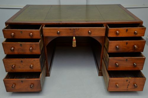 fig 3. Superb Regency Mahogany Caddy-Top Pedestal Desk