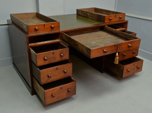 fig 4. Superb Regency Mahogany Caddy-Top Pedestal Desk