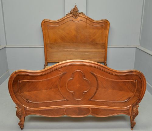 fig 1. 19thc French Rococo Louis XV Walnut Double Bed